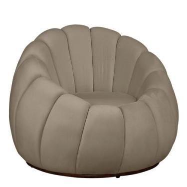 Imagem de Poltrona Decorativa Concha Base Arco Giratória Veludo - Fina Mobília, 