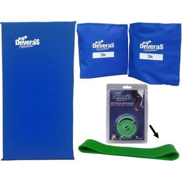 Imagem de kit par de caneleira peso 3 kg tornozeleira peso colchonete de ginasti