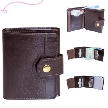 Imagem de Carteira feminina em couro premium café - ARTLUX