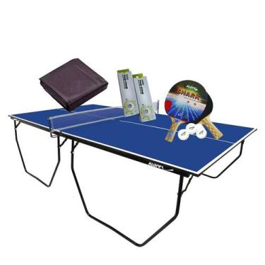 Imagem de MESA DE PING PONG COM RODÍZIO MDF 15mm KLOPF 1009 + KIT 5055 + 6 Bolin