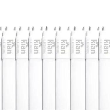 Imagem de Kit 10 Lâmpadas Led Tubular 60cm 9w Branco Frio Kian