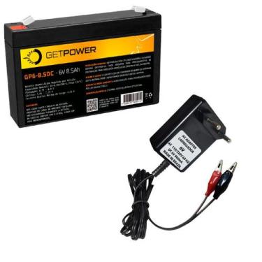 Imagem de Kit Bateria Selada 6V 8,5ah GetPower DC + Carregador - GET POWER