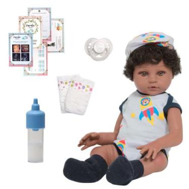 Imagem de Bebê Tipo Reborn Negro Realista Recém Nascido Fofinho - Cegonha Reborn