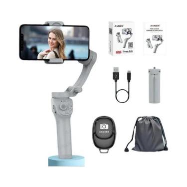 Imagem de Gimbal Portátil de 3 Eixos com Estabilizador de Vídeo e Luz de Preench