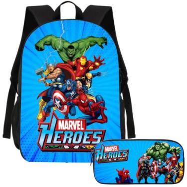 Imagem de Kit Mochila e Estojo Escolar Vingadores Volta as Aulas