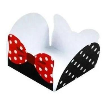 Imagem de 50 Forminhas Doces Laço Minnie Vermelha Caixeta Decoração - Shape Fest