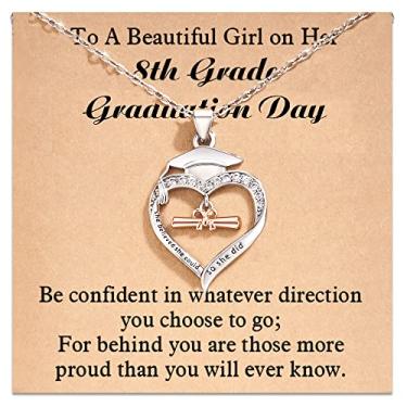 Imagem de Shonyin Presentes de formatura para ela 2023, colar de formatura para 5th Fifth 8th 6th College Law Middle High School Master Degree Nurse Phd Graduation Jewelry Gifts for Girls Daughter Best Friend, Aço inoxidável, Ágata