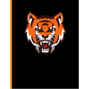 Imagem de Tiger Wide Ruled Lined Notebook: Portion of Book Proceeds Benefit Animal Rescue | 8.5 x 11 | 100 Pages | Glossy Cover