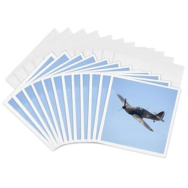 Imagem de Hawker Hurricane, Avião de combate britânico e aliado da Segunda Guerra Mundial - Cartões comemorativos, 15 x 15 cm, conjunto de 12 (gc_76037_2)