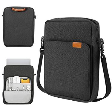Imagem de TiMOVO Bolsa para tablet de 9 a 11 polegadas com alça de ombro para iPad 11 polegadas A16 2025, iPad 10ª geração 11 polegadas/10,2 polegadas, Galaxy Tab A9 Plus 11 polegadas, preto e cinza