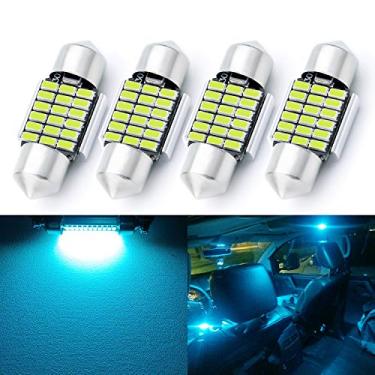 Imagem de Autogine 4 peças de lâmpadas de LED DE3175 DE3021 DE3022 3175 6428, CAN-Bus livre de erro Festoon 31 mm 1,2 polegadas 3014 18-EX Chipsets Lâmpadas LED para carro interior cúpula mapa porta cortesia placa de licença luzes azul gelo