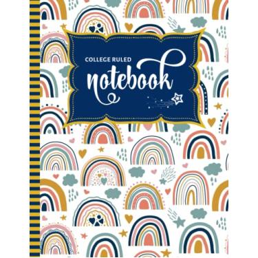 Imagem de College Ruled Notebook: Large 8.5x11 Composition Book / 100 Sheets (200 Pages) / Numbered Pages/Note Taking Gift For Back To School - Writing/Colorful Boho Rainbow Star Heart Art Pattern