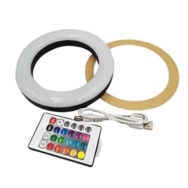 Imagem de Luzes de narguilé Lâmpada Anel Colorida 16cm de Diâmetro Com Controle Remoto narguilé Lâmpada Led Decoração do Painel para Festa de Férias Bar Ktv Luz Atmosférica de Remoção de