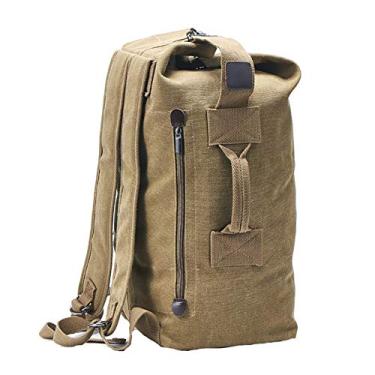 Imagem de Mochila de lona com alça dupla e alça superior para viagem militar, Macio, Upgrade Khaki Big