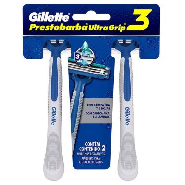 Imagem de Aparelho de Barbear Descartável Gillette Prestobarba UltraGrip 3 c/2 Unidades