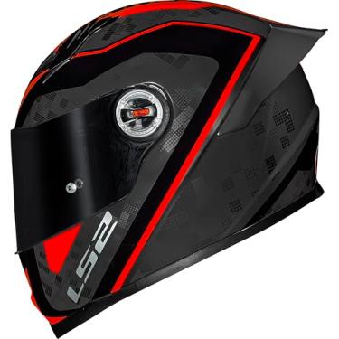 Imagem de Capacete Ls2 FF358 Classic S Striker Preto Cinza e Vermelho Tamanho:56