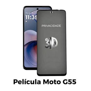 Imagem de Película Anti Espião 3D Privacidade de Vidro para Motorola Moto G55 - 