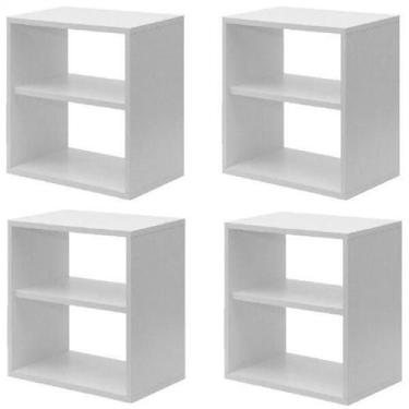 Imagem de Kit Infantil 4 Nichos Cubo com Prateleira Lema Kit Cubos Baby Espresso