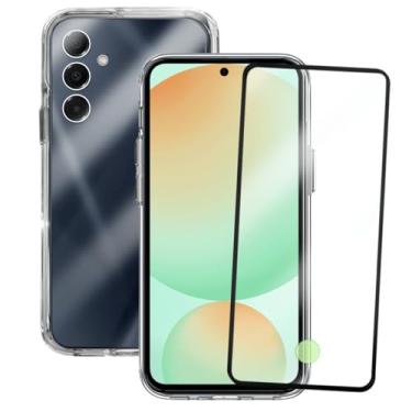 Imagem de Kit Proteção Compatível Samsung Galaxy S24 FE Capinha Clear Case Space Transparente com Película de Vidro 3D