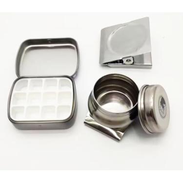 Imagem de Caixa de tinta de grade de 12 cores, paleta de caderno de desenho portátil, paleta de tinta aquarela para desenho, estojo de pintura de viagem, presente para pintores artistas, bandeja de mistura com