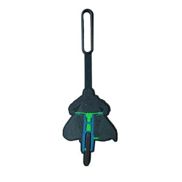 Imagem de Etiqueta de bagagem divertida com tema Darth Bike para malas, etiquetas de identificação de viagem, essenciais de avião, acessórios de voo, silicone flexível, academia, mochila escolar, golfe,