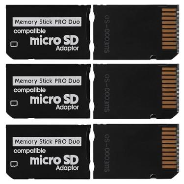 Imagem de Skywin Adaptador Memory Stick Pro Duo – Pacote com 3 leitores de cartão para PSP Memory Card Duo, suporte de cartão fácil de usar, compatível com cartão PlayStation, câmera ou câmera manual (preto)