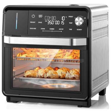 Imagem de Nuwave Forno A Vapor Combinado, Multicooker De Aço Inoxidável Tudo-Em-Um De 16 Qt: Fritadeira A Ar, Torradas, Vapor, Sous Vide E Muito Mais, Precisão De 50-450 °F, Umidade Ajustável, 120 Predefiniçõ