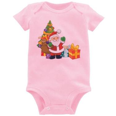Imagem de Body Bebê Natal Papai Noel - Foca na Moda, Rosa bebê, P