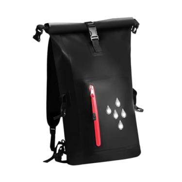 Imagem de Colaxi Saco seco à prova d'água saco seco 25l Pouca de mochila à prova d'água de lágrimas leves para mochila de mochila para camping ao ar livre caiaque de, Preto