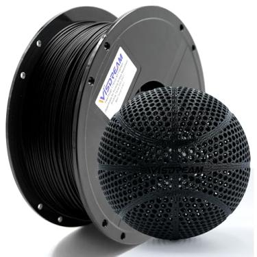 Imagem de WISDREAM Filamento flexível flexível, preto, desenvolvido especificamente para bolas de basquete airless impressas em 3D, 1,75 mm, 1 kg (2,2 lbs), compatível com a maioria das impressoras fd