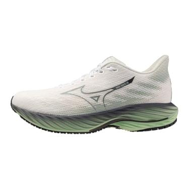 Imagem de Mizuno Tênis de corrida masculino Wave Rider 28, Branca de neve, verde gelado, 43