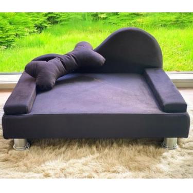 Imagem de Puff Pet Cama Estofada com Almofada Para Cachorro Amora E01 Suede - In