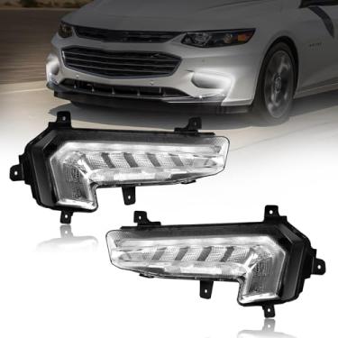 Imagem de SINYATO INDUST Farol de neblina de LED para Chevy Malibu 2016 2017 2018, kit de substituição de faróis de neblina dianteiros, lente transparente - 1 par