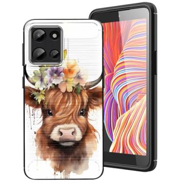 Imagem de DHEEBFWE Capa para Motorola Moto G 5G 2025 textura escovada, capa de telefone TPU ultrafina e macia projetada para Motorola Moto G Play 2025 6,7 polegadas, vaca bebê Highland