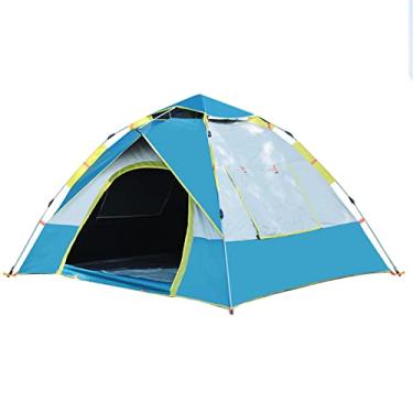 Imagem de Barraca de acampamento para 3 pessoas Tenda de cúpula familiar pop-up automática, fácil de montar para acampamento, mochilão, caminhada, ao ar livre, 205 x 194 x 129 cm