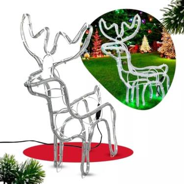 Imagem de Armação Rena LED Macho Média Estática Decoração de Natal Casa Jardim Pisca Pisca 110v