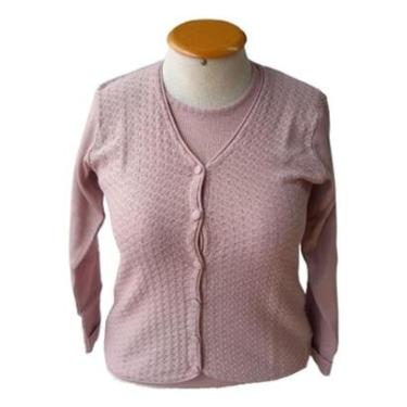 Imagem de Tween-set Tricot Premium Plus Size 2 Peças Botão Lindo Frio-Feminino