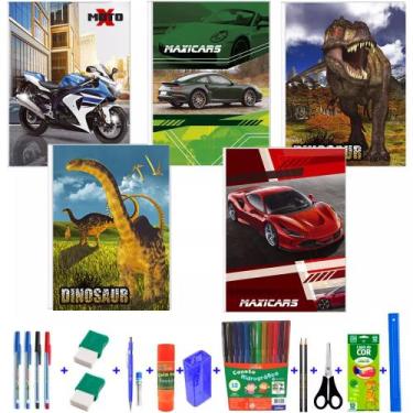 Imagem de Kit 10 Cadernos Brochurão Brochura 96 Folhas Costurado Capa Dura Tema 