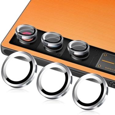 Imagem de Zeking (2 conjuntos) para ZTE Nubia RedMagic 10 Air 5G protetor de lente de câmera, claridade HD, ultrafino, 9H, vidro temperado com bordas de alumínio, capa de lente de metal individual (prata)