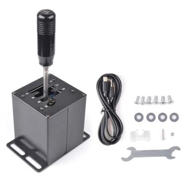 Imagem de CNRAQR PC USB Simulator Shifter 6+R H Gear Shifter forLogitech G29/G27/G25/G920, T300RS/GT, Compatible with Gearshift PC Windows Steering Wheel for ATS ETS Dust WRC Sim Racing Game