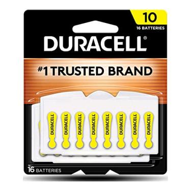 Imagem de Duracell Bateria para aparelho auditivo PGD DA10B16, zinco ar, tamanho 10 (pacote com 16)