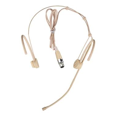 Imagem de XGWTH Microfone de fone de ouvido dobrável, condensador, omnidirecional, duplo sobre a orelha, microfone de cabeça, compatível com sistema sem fio AKG, transmissor Bodypack, com cabo mini XLR de 1,2 m