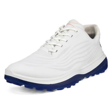 Imagem de ECCO Sapato de golfe masculino Lt1 híbrido impermeável, branco/azul, 8-8.5