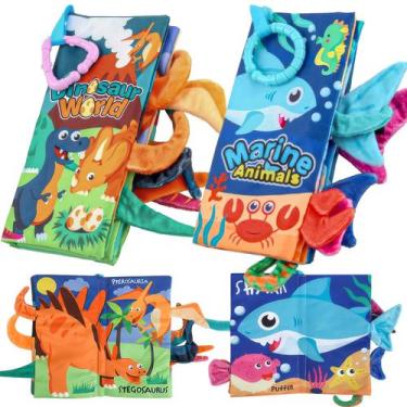 Imagem de Livros macios para bebês YPFoneToy de 0 a 6 meses com caudas de tecido