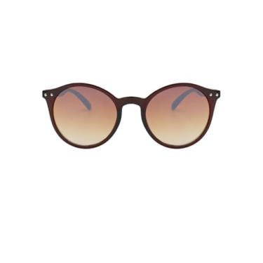 Imagem de Óculos de Sol Milan Preto Fosco Redondo Clássico Acetato Italiano Flexivel Oldstyle Retrô Vintage Blogueira SteampunK UV400 - Cacife Brand (Marrom Degrade)