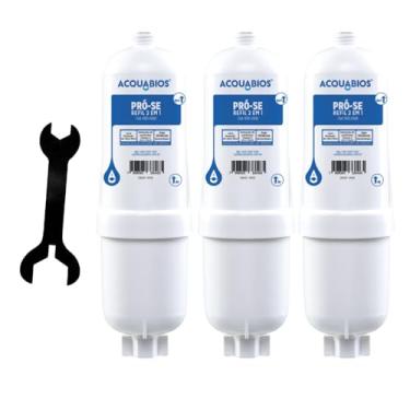 Imagem de Kit 3 Refil Filtro Agua Acquabios Compatível Purificador Soft Everest Lacrado + Kit Troca