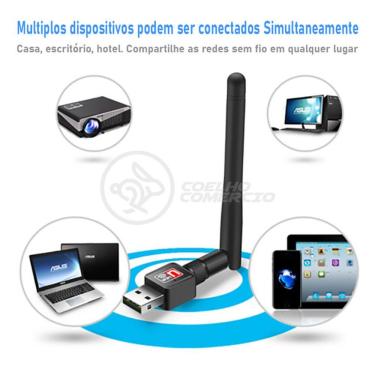 Imagem de Antena Usb 2.0 Receptor De Wifi Wireless Internet Sem Fio 1200Mbps 802.Inn Pc Notebook 43
