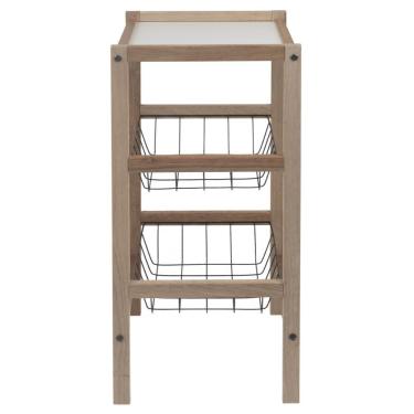 Imagem de Fruteira Tramontina Utilínea Em Madeira Mista Com Estante E 2 Cestos