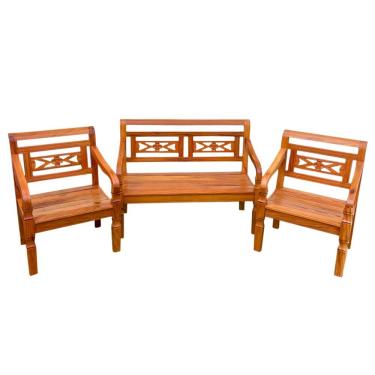 Imagem de Jogo De Banco 4lugares Em Madeira De Demolição Modelo Flor Sudeste Rústico