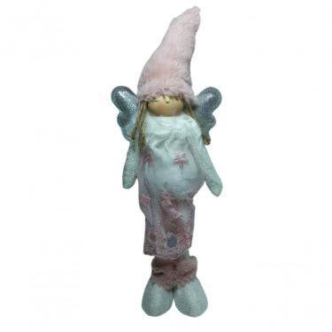 Imagem de Boneca Em Pé Rosa Com Asas Prata 40 Cm - Bt1844